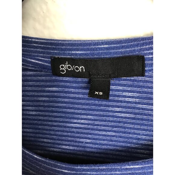 GIBSON- WOMENS STRIPE BLUE/WHITE RACE BACK TANK TOP SIZE X-SMALL - Picture 3 of 6